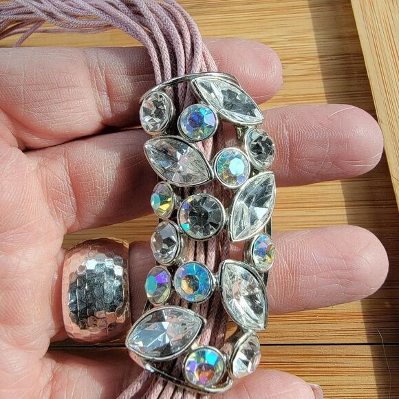 Vintage Lia Sophia Women's Pink and Purple Necklace - Picture 4 of 8